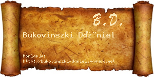 Bukovinszki Dániel névjegykártya